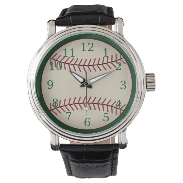 Groene honkbalhorloge horloge (Voorkant)