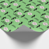 Groene honkbalspeler Kinder naam Verjaardag Cadeaupapier (Hoek)