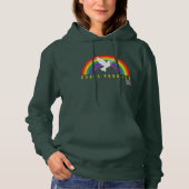 Groene hoodie Rainbow Gods Promise Dove voor vrouw (Voorkant)