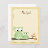 Groene Hoot Eigenaars 4x5 Flat Opmerking: Notitiekaartje (Voorkant / Achterkant)