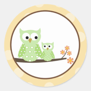 Groene Hoot Uilen Envelop Seals Ronde Sticker