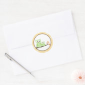 Groene Hoot Uilen Envelop Seals Ronde Sticker (Envelop)