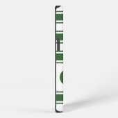 Groene horizontale streep met monogram iPhone hoesje (Rechterkant)