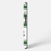Groene horizontale streep met monogram iPhone hoesje (Linkerkant)