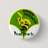 Groene Hornets - dode hartenromans Ronde Button 3,2 Cm (Voorkant)