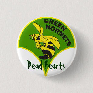 Groene Hornets - dode hartenromans Ronde Button 3,2 Cm