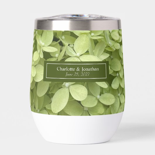 Groene hortensia Bloemen bruiloft gepersonaliseerd (Voorkant)