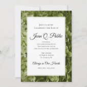 Groene hortensia bloemen viering van het leven kaart (Voorkant)