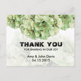 Groene hortensia bruiloft dank u notities hortensi