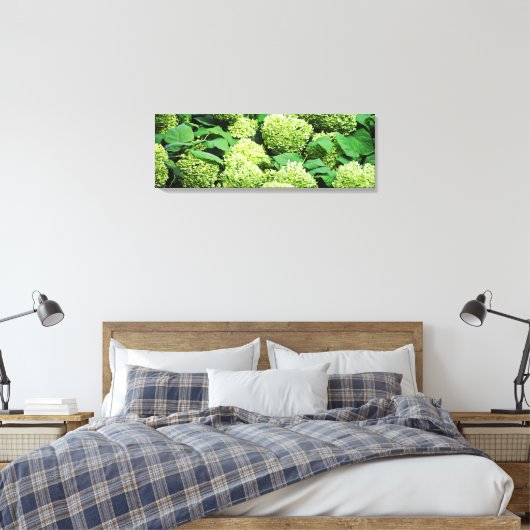 Groene hortensia canvas afdruk (Insitu (Slaapkamer))