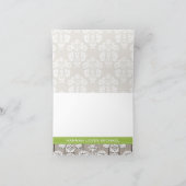 Groene Hortensia Geborduurd Monogram Weegglas DANK Bedankkaart (Binnen)