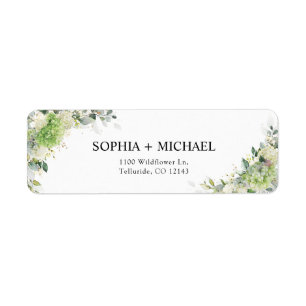 Groene Hortensia Huwelijks Retouradres Label