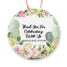 Groene hortensia roze bloemenballonnen bedankt