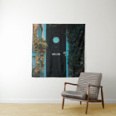 GROENE HOUTEN DEUR MET GLAS WANDKLEED (In situ)