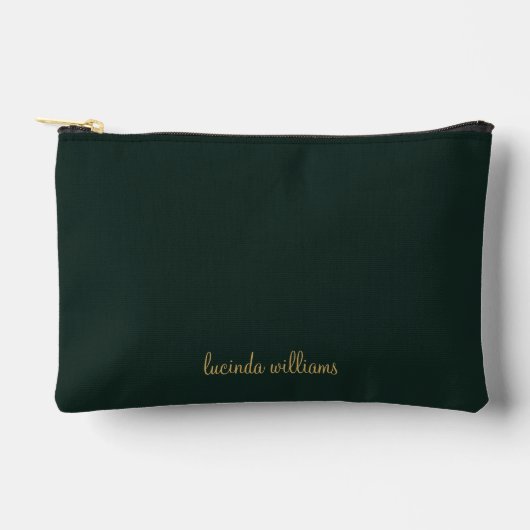 Groene houtskool | Chique Gold Script Monogram Etui (Voorkant)