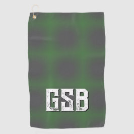 Groene Houtskool Grijs Vetgedrukte Witte Monogram  Golfhanddoek