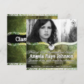 Groene Hues Urban Grunge Afstuderen nodigt uit Kaart (Voorkant / Achterkant)