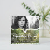 Groene Hues Urban Grunge Afstuderen nodigt uit Kaart (Staand voorkant)