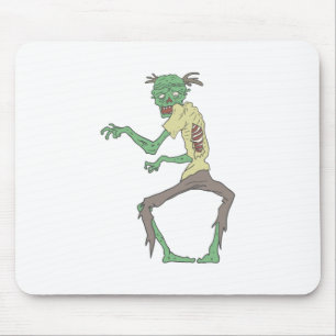 Groene huidskleur Zombie met roterende vezel Muismat