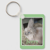 Groene Huis Bunny Photografie Keepomwille met naam Sleutelhanger (Voorkant)
