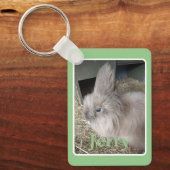 Groene Huis Bunny Photografie Keepomwille met naam Sleutelhanger (Voorkant)