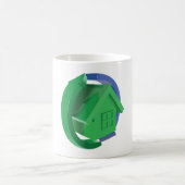 Groene Huis en pijlen Koffiemok (Center)