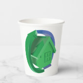 Groene Huis en pijlen Papieren Bekers (Voorkant)