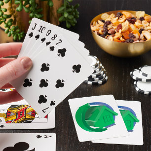 Groene Huis en pijlen Pokerkaarten