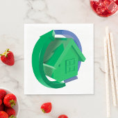 Groene Huis en pijlen Servet