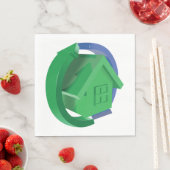 Groene Huis en pijlen Servet (Insitu)