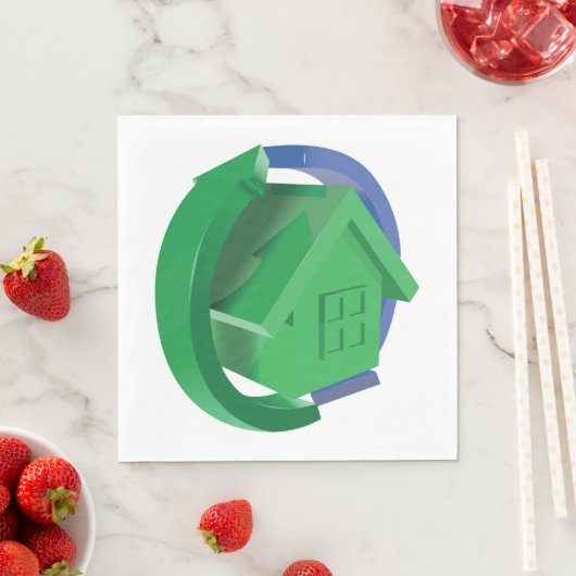 Groene Huis en pijlen Servet (Insitu)