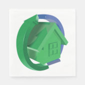 Groene Huis en pijlen Servet (Voorkant)