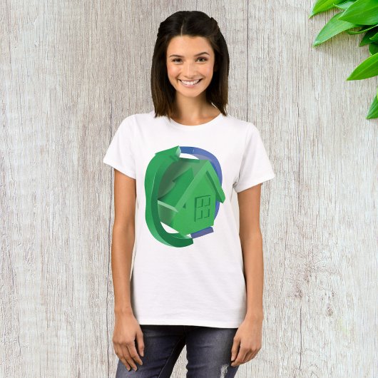 Groene Huis en pijlen T-shirt