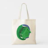 Groene Huis en pijlen Tote Bag (Achterkant)