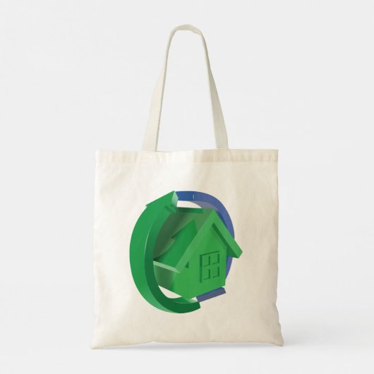 Groene Huis en pijlen Tote Bag (Achterkant)