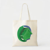 Groene Huis en pijlen Tote Bag (Voorkant)