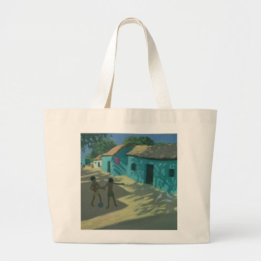 Groene Huis India Grote Tote Bag (Voorkant)
