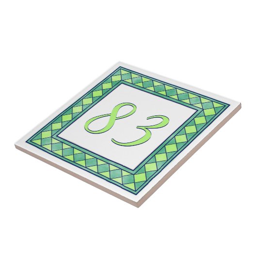 Groene Huis Nummer Tegeltje (Zijkant)