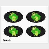 Groene Huis Ovale Sticker (Vel)