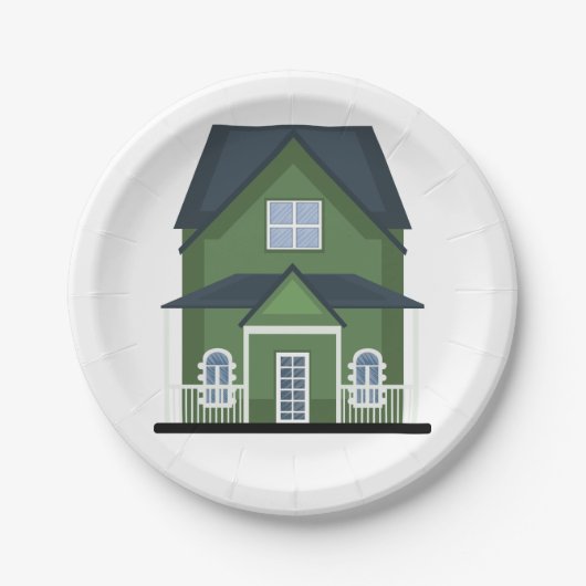 Groene Huis Papieren Bordje (Voorkant)