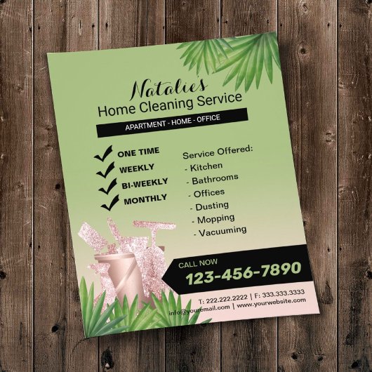 Groene Huis schoonmaken van de klantendienst Flyer