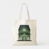 Groene Huis Tote Bag (Achterkant)