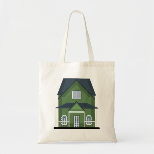 Groene Huis Tote Bag (Voorkant)