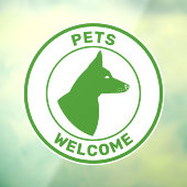 Groene huisdieren verwelkomen en doen met geprijsd raamsticker (Vel 3)