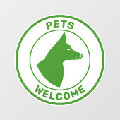 Groene huisdieren verwelkomen en doen met geprijsd raamsticker (Vel)