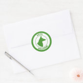 Groene huisdieren verwelkomen en doen met geprijsd ronde sticker (Envelop)