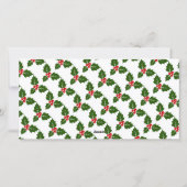 Groene hulst en rode bessen foto kerstkaart (Achterkant)