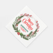 Groene Hulst Krans Kerstkantoorfeest Servet (Hoek)