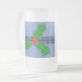 Groene hulst matglas bierpul (Voorkant links)