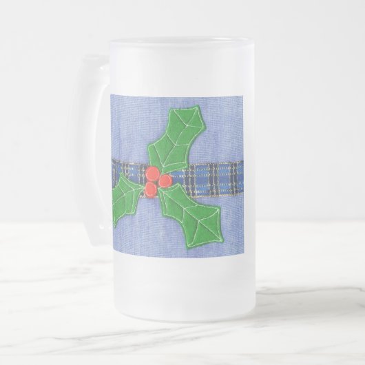 Groene hulst matglas bierpul (Voorkant links)